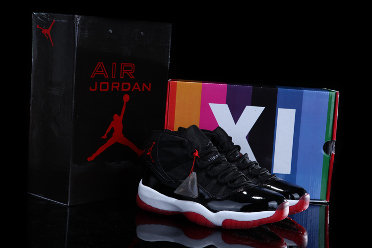 Air Jordan 11 Mens Shoes A Black/White/Red Online